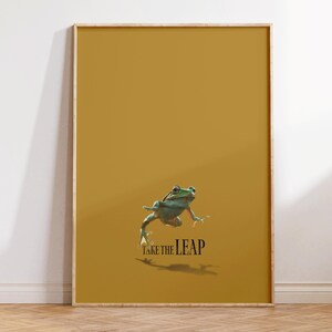 Take the Leap – Yellow Frog Fashion Poster Inspired by Cartier, Trendy Wall Art Perfect for Fashion Lovers & Stylish Room Decor