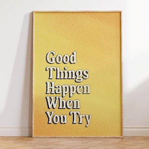Self Reminder Poster – Yellow Positivity Wall Art with Affirming Quotes, Perfect for Living Room, Family Prints, or Welcoming Decor