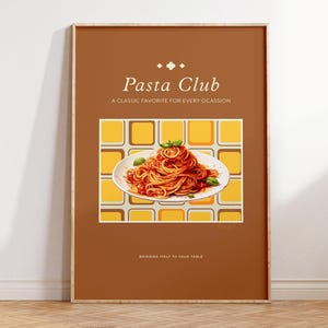 Kitchen Prints - Retro Pasta Prints - Vintage Mid Century Modern Kitchen Wall Art and Prints - Italian Food Art - Perfect for Home Decor