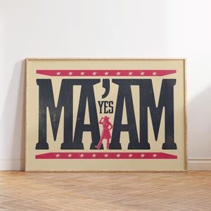 Yes Ma'am, Southwestern Print, Western Home Decor,Pink Wall Art, Funny Bar Cart Print, Retro Cowboy Wall Art, Cowboy Party