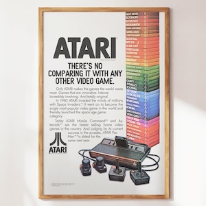 Vintage Atari Print, Retro Game Console Print, Living Room Decor, Vintage Print, Classic Gaming Print, Vintage Atari Advertisement