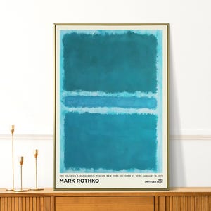 Mark Rothko Print - Blue Painting Large Abstract Wall Art for Living Room, Office Navy Wall Art, Birthday Gift and Home Decor