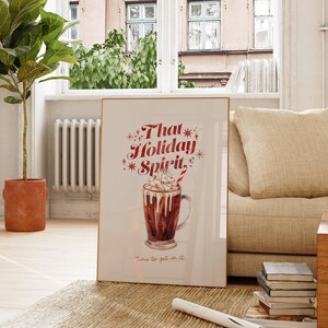 Holiday Spirit Print, Cocktail Club Print, Holiday Cocktail, Christmas Drink Art, Holiday Wall Art, Christmas Party Gift, Cocktail Print