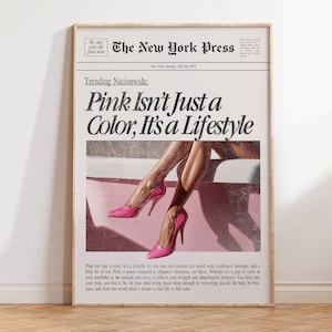 Life Is Better in Pink Print - Retro Girly Wall Art - Vintage Pink Decor for Bedroom or Apartment - Trendy Preppy Decor Gift - Pink Lovers