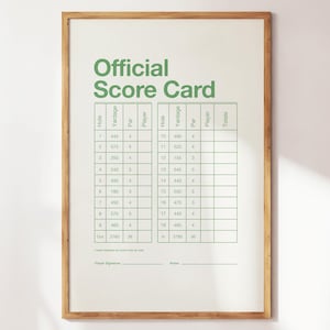 Golf Score Card Print, Golf Game Memorabilia, Golf Poster, Golf Print, Golf Wall Art, Gift for Golf Fans, Golf Memories Print