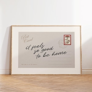 It Feels So Good to Be Home Wall Art, Homebody Prints, Aesthetic Apartment Decor, Retro Typography Print, Retro Postcard Wall Art