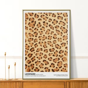 Leopard Print - Cheetah Pattern Animal Wall Art - Brown Retro Art - Modern Preppy Decor for Bedroom or Apartment - Perfect Maximalist Gift