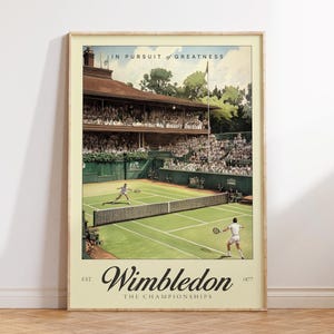 Wimbledon Grand Slam Tennis Posters, Tennis Posters, Gift for Tennis Players, Tennis Court, Minimalist Tennis Wall Art, The Championships