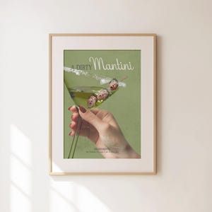 Dirty Martini Print - Retro Feminist Wall Art - Vintage Trendy Preppy Decor - Funny Bedroom or Apartment Art - Hot Girls Inspired Print