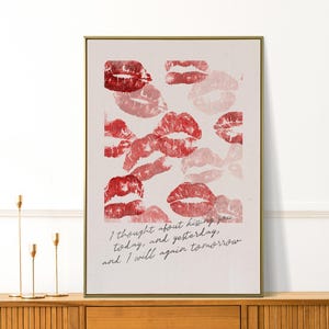 I Thought About Kissing You Wall Art - Valentine's Day Art - Romantic Couple Gift - Kisses Prints - Preppy Valentine Print Gallery