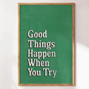 Self Reminder Poster – Green Positivity Wall Art with Affirming Quotes, Perfect for Living Room, Family Prints, or Welcoming Decor