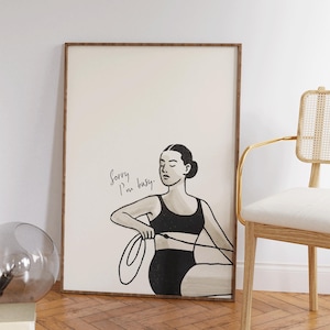 Sorry I'm Busy Pilates Poster, Funny Pilates Wall Art, Pilates Studio Decor, Gift for Pilates Lover, Hot Girly Print, Fitness Wall Decor