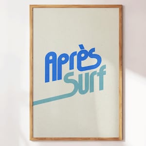Retro Après Surf Wall Art, Mid Century Modern Typography Print, Vintage Surf Art Print, Winter Wall Art, Retro Apartment Decor