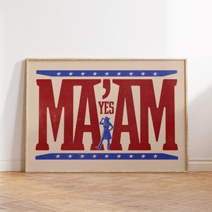 Yes Ma'am, Southwestern Print, Western Home Decor, American Wall Art, Funny Bar Cart Print, Retro Cowboy Wall Art, Cowboy Party