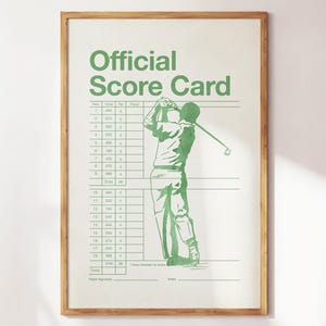 Golf Score Card Print, Golf Game Memorabilia, Golf Poster, Golf Print, Golf Wall Art, Gift for Golf Fans, Golf Memories Print