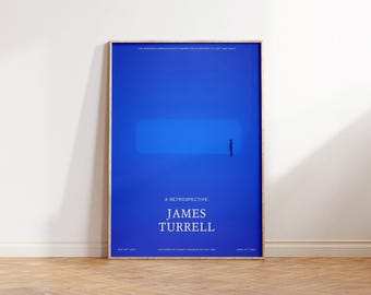 James Turrell Print - Blue Breathing Light Poster - Contemporary Modern Wall Art - Space-Themed Blue Wall Art for Living Room Office Decor