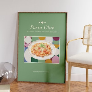 Kitchen Prints - Retro Pasta Prints - Vintage Mid Century Modern Kitchen Wall Art and Prints - Italian Food Art - Perfect for Home Decor