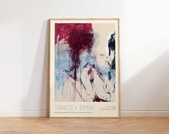 Tracey Emin Print - You Held My Face - Modern Feminist Wall Art - Purple Abstract Painting for Living Room & Office Wall - Gift for Her