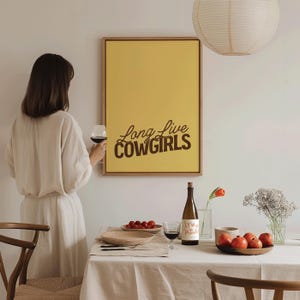 Long Live Cowgirls, Southwestern Print, Western Home Decor, Girly Wall Art, Retro Bar Cart Print, Retro Cowboy Wall Art, Neutral Print