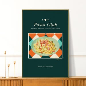 Kitchen Prints - Retro Pasta Prints - Vintage Mid Century Modern Kitchen Wall Art and Prints - Italian Food Art - Perfect for Home Decor