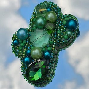Beaded Cactus Brooch