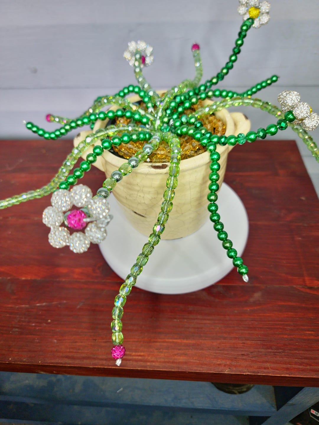 Handmade Beaded Plant Etsy