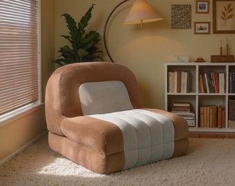 Flannel Leisure Floor Sofa: Extendable sofa recliner for relaxation