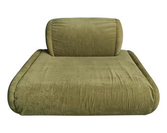 Green Velvet Loveseat Sofa: Convertible Floor Cushion Bed
