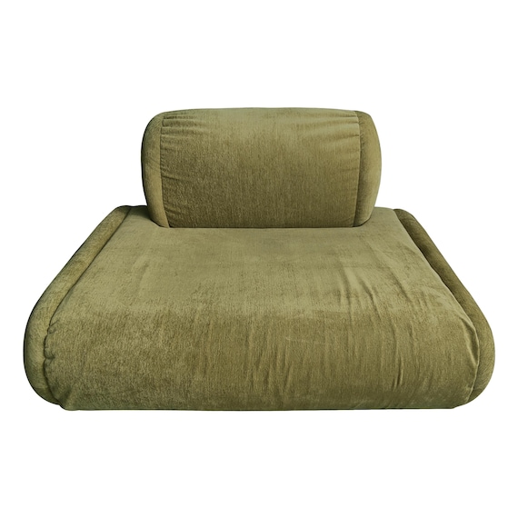 Green Velvet Loveseat Sofa: Convertible Floor Cushion Bed