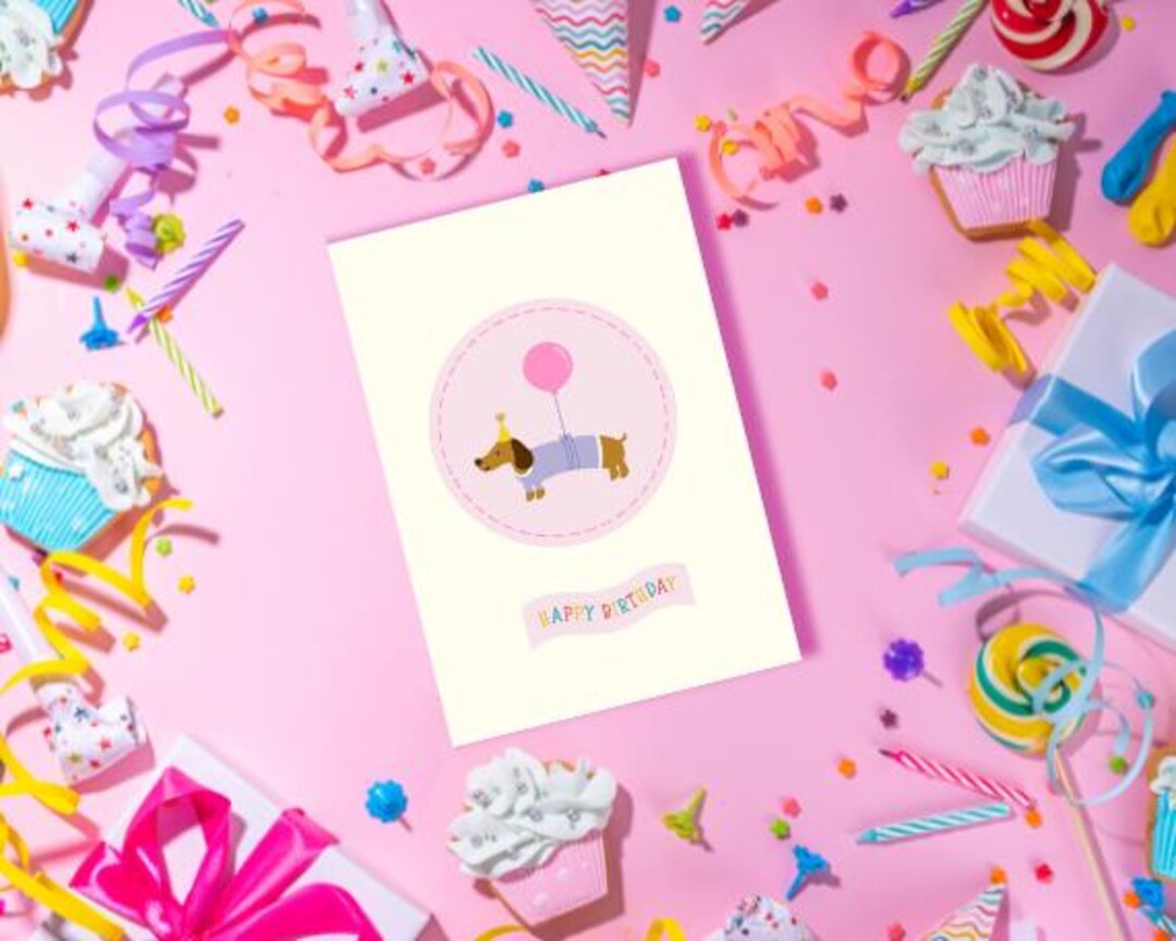 PRINTABLE Cute Dog Birthday Card - Etsy