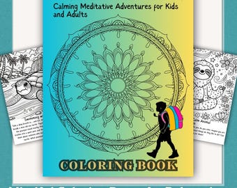Mindful Explorations Malbuch | Druckbare ruhige Ausmalbilder für Kinder und Erwachsene | Emotionsregulierung Aktivitäten | PDF-Download