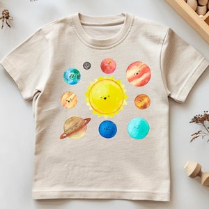 Cute Watercolor Planets Kids Shirt, Cute Watercolor Solar System Onesie, Space Lover Toddler Tee, Planets Lover Kids Shirt, Gift For Kids
