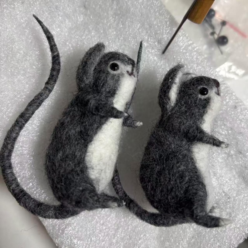 Needle Felted Mini Mouse-An Adorable & Unique Woolen Sculpture-Perfect Gift for Animal lovers/Best Friends/Kids image 7
