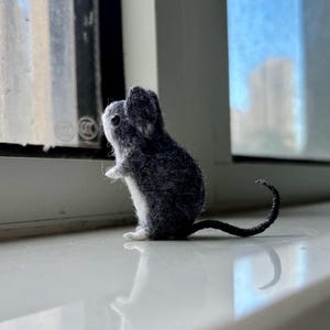 Needle Felted Mini Mouse-An Adorable & Unique Woolen Sculpture-Perfect Gift for Animal lovers/Best Friends/Kids image 6