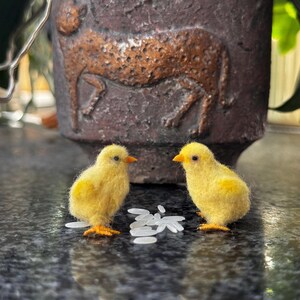 Needle Felted Little Chickens-Miniature-Woolen Sculpture-Perfect Easter Gift-For Nature lovers