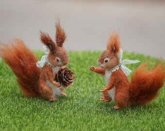 Handmade Needle Felted Squirrel-A Realistic & Adorable Woolen Sculpture-Perfect Gift for Nature lover