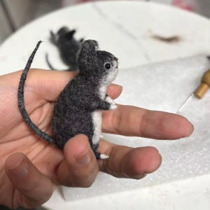 Needle Felted Mini Mouse-An Adorable & Unique Woolen Sculpture-Perfect Gift for Animal lovers/Best Friends/Kids image 5