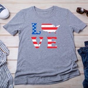 T-shirt Amerikaanse vlag liefde - patriottisch ontwerp met kaart van de VS - American Pride-T-shirt voor alle gelegenheden