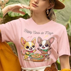 Cute Cinco de Mayo Dog Tee, Happy Cinco de Mayo Shirt, Unisex Pet Lover T-Shirt, Fun Holiday Graphic Tee, Chihuahua T-Shirt, Remembrance