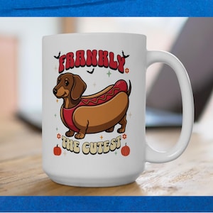 Funny Dachshund Halloween Mug, Weenie Dog Costume Coffee Mug, Cute Dog Lover Gift