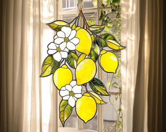 Lemon Acrylic Suncatcher: Fruit Kitchen Window Decor