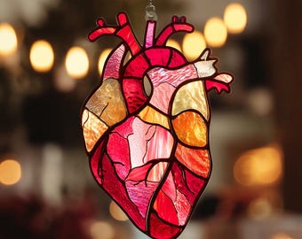 Anatomical Heart Acrylic Suncatcher,  Organ Gothic Medical Anatomy Decor