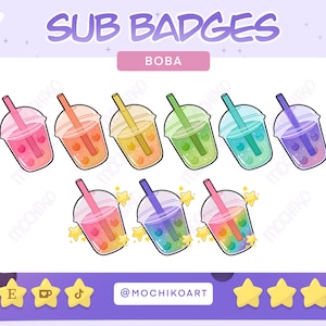 BOBA Sub Badges, Bit Badges, Emotes, Channel Points | Twitch | Discord | YouTube | Streaming Badges, Icons