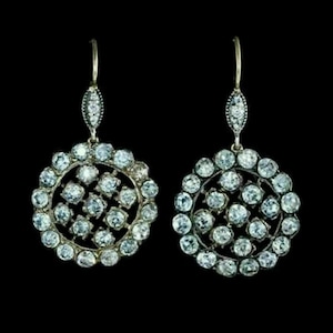 Vintage Inspired Ear Wire Dangle Earring, Antique Art Deco Style Wedding Earring For Women, Round Moissanite Diamond Engagement Earring