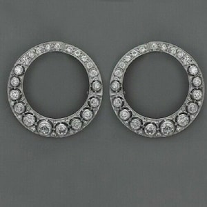 Open Circle Stud Earring, Round Moissanite Diamond Art Deco Stud Earring, Vintage Inspired Wedding Stud Earring, Party Wear Earring For Her