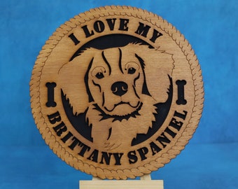Brittany Spaniel Dog Shelf Decor, Wood Sign, Dog Mom Gift, Dog Dad Gift, New Puppy Gift