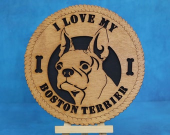 Boston Terrier Dog Shelf Decor, Wood Sign, Dog Mom Gift, Dog Dad Gift, New Puppy Gift