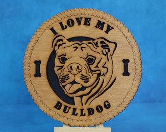 Bulldog Shelf Decor, Wood Sign, Dog Mom Gift, Dog Dad Gift, New Puppy Gift