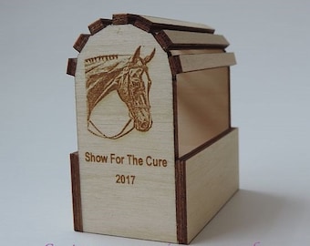 MADE TO ORDER - Engraved Wooden Saddle Stand for 1:9 Scale Model Horses