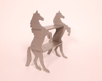 Micro Model Horse Shelf - Silver Metallic, NEW Color! - Wooden Laser Cut